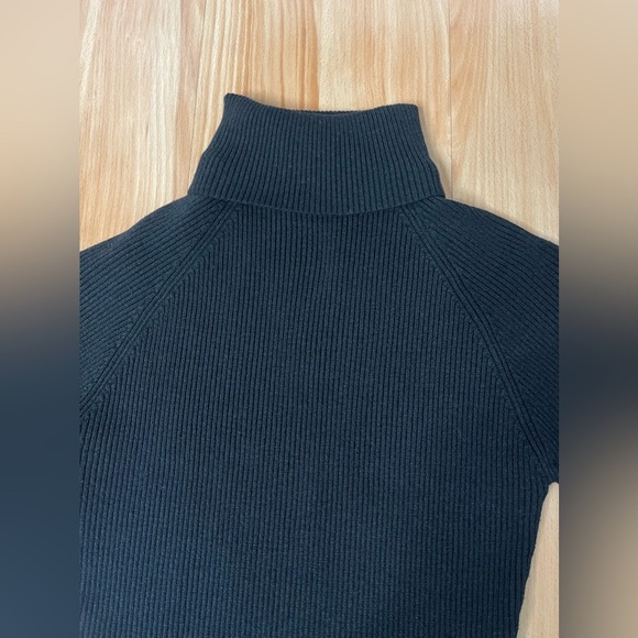 Mock Turtle Neck Long Sleeve Tight Ribbed Top Crop Sweater Y2K - Medium - Picture 7 of 11